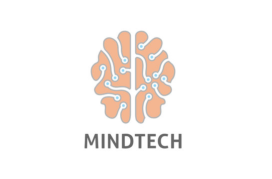 Creative Pinky Brain Technology Logo Design Illustration
