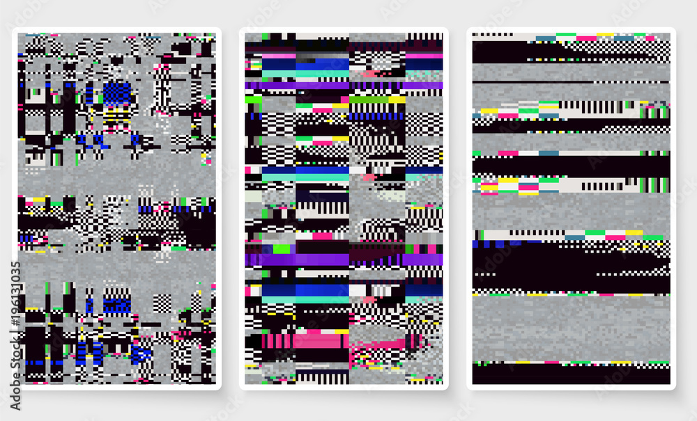 Poster glitch screen fail mobile device data error wallpapers set grey