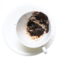 thick with coffee in a white cup