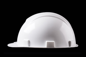 White construction helmet