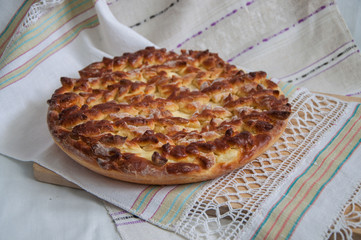 Sweet pie. Homemade cake.