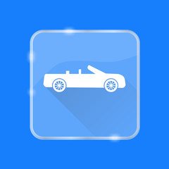 Obraz premium Flat style cabriolet car silhouette icon
