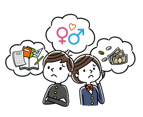 学生：不安、心配、将来