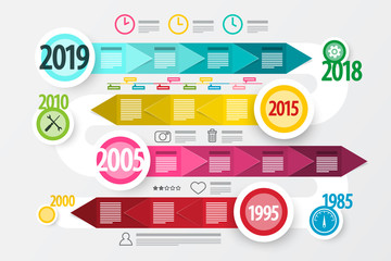 Timeline - Technology Roadmap. Colorful Vector Business Diagram.