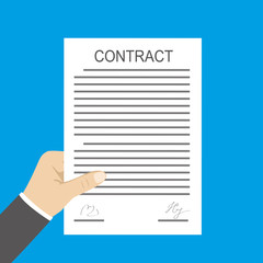 Hand holding contract document