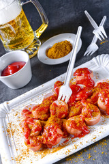 curry bockwurst with beer