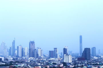 Real estate and corporate construction view of Bangkok area