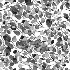 Eucalyptus Greenery Leaves Seamless Pattern.