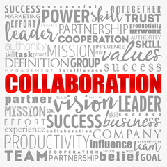 COLLABORATION word cloud collage, business concept background