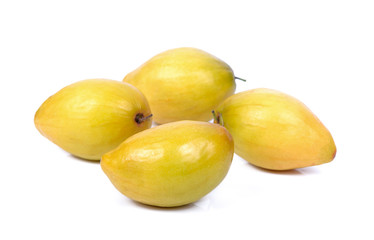 Ziziphus mauritiana, also known as Jujube, Chinese Apple, Indian plum, on white background