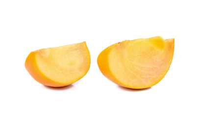 fresh ripe persimmons isolated on white background