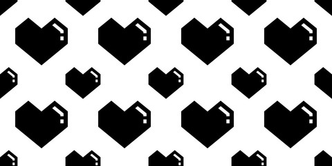 heart Seamless pattern vector valentine isolated cartoon doodle geometric wallpaper background