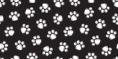 Fototapeta na wymiar Dog Paw Seamless Pattern Cat paw vector foot print isolated wallpaper background backdrop bubble
