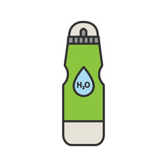 Sports water bottle color icon