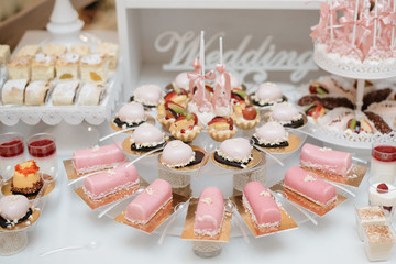 Dessert table for a wedding party