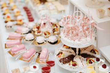 Obraz na płótnie Canvas Dessert table for a wedding party