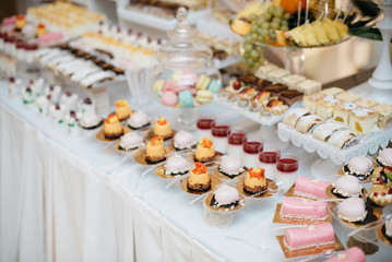Dessert table for a wedding party