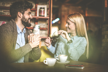 Happy and cheerfully.