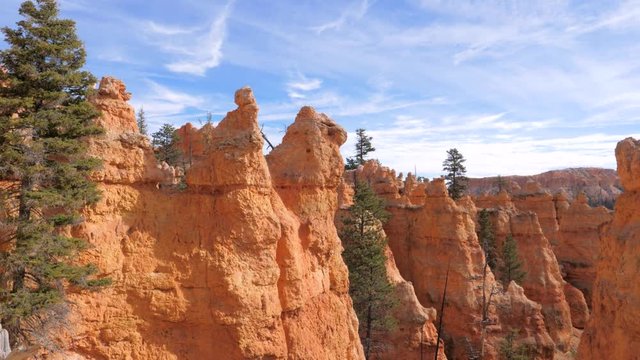 Movement At Bryce Canyon With Orange Red Mountains And Cliffs