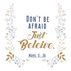Bible quote, verbs with wreath design, vector illustration