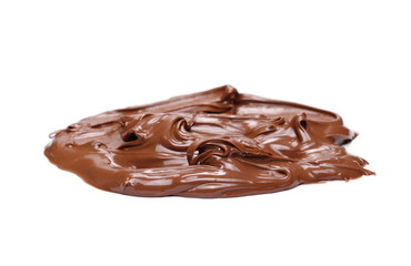 Cream chocolate spreading isolated on white background