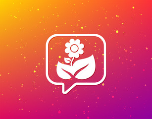 Flower icon. Florist plant with leaf sign.