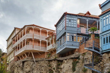 Houses with balconies, Tbilisi, Georgia