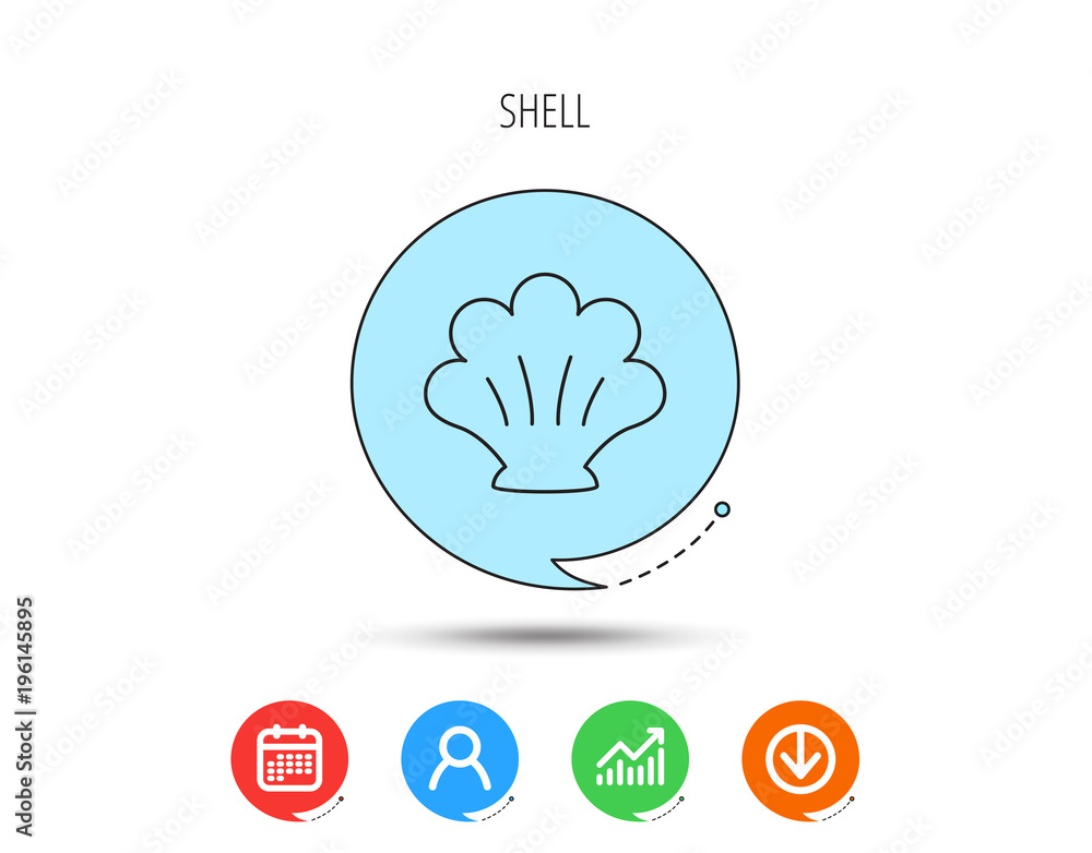 Poster sea shell icon. seashell sign.