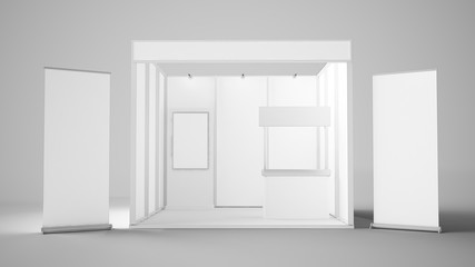 white exhibition booth
