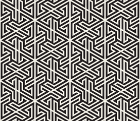 Vector seamless pattern. Modern stylish abstract texture. Repeating geometric tiling from striped elements - 196146606
