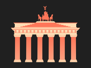 Fototapeta premium Brandenburg Gate in Berlin. Isolated on white background. Vector illustration