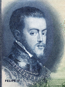 Philip II Of Spain Portrait From Spanish Money 