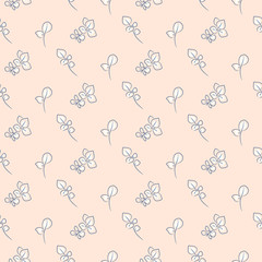 Hand drawn eucalyptus seamless pink pattern.