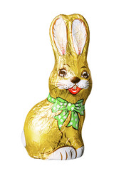chocolate easter bunny isolated on white