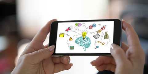 Business idea concept on a smartphone