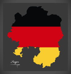 Hagen map with German national flag illustration