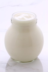 Vintage retro styling yogurt