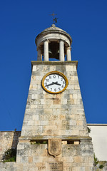 Italy, Puglia region, Casamassima, clock tower on the entrance to the medieval historical center