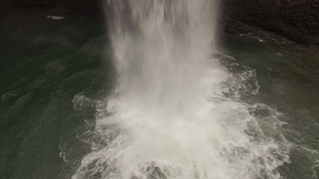 Aerial Winter Tennessee Waterfall Close 001 Base Hover