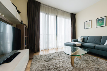 Modern spacious lounge or living room interior