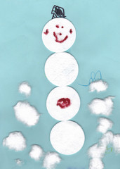 Ein gebastelter Schneemann