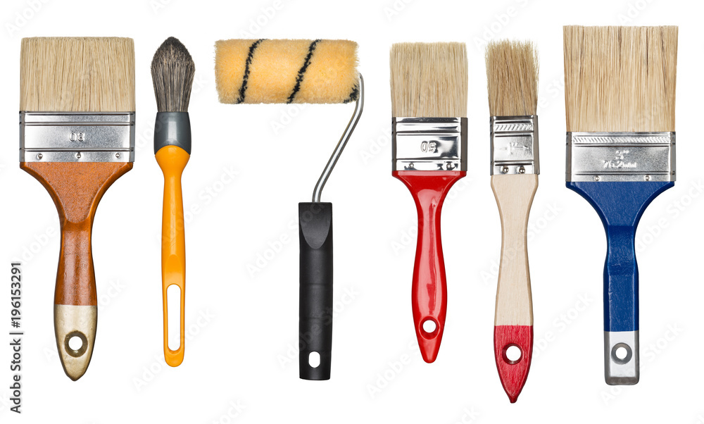 Wall mural Paint brushes and roller