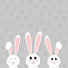 Obraz premium Easter - cute bunny on background with eggs and copyspace. Vector.