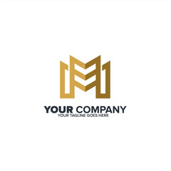 Letter H and M Real Estate icon, Construction logo icon, Real estate logo template