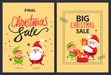 Big Sale Final Christmas Discounts Posters Set Elf