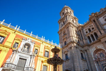 Fototapeta na wymiar Colorful city center of Malaga
