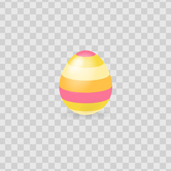 Colorful easter egg isolated on transparent background. Vector illustration