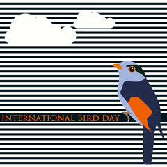 Fototapeta premium Creative vector abstract modern background for International Bird Day.
