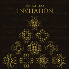Elegant retro invitation. Retro paper with lace ornaments and place for text