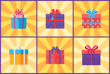 Collection of Present Packages Surprises Vector